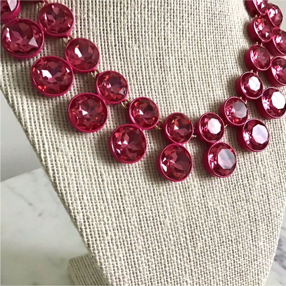 J.Crew Statement Necklace Gemstones Brûlée Crystals New With Tag - Picture 7 of 8